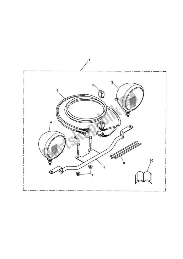 All parts for the Light Bar Kit of the Triumph America Carburettor 790 2002 - 2007
